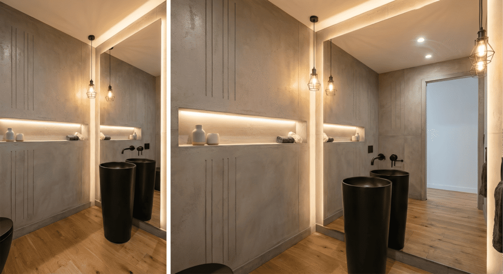 Lavabo Pequeno e Moderno em 2026: Elementos-Chave Que Estarão em Alta 7 Lavabo pequeno moderno 01